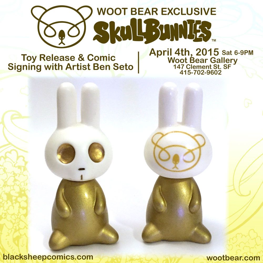 Woot Bear Gallery x Ben Seto Exclusive "Gold & White" resin